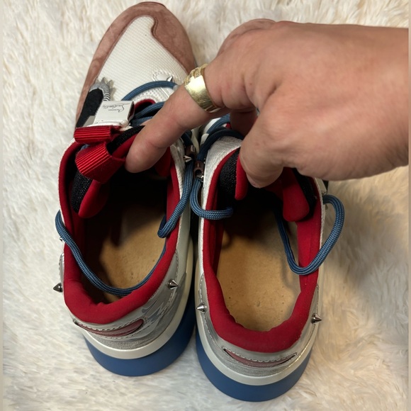 Christian Louboutin Men's Red and Blue Trainers 
Size 10 1/2 - Picture 14 of 14